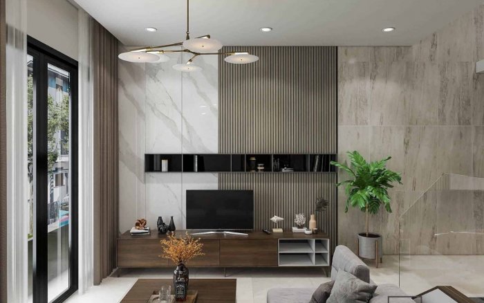 Decor vách tivi phòng khách